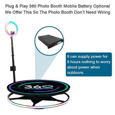 Photo Booth portatile a 360 gradi con fotocamera a LED Ipad Selfie Spin automatico